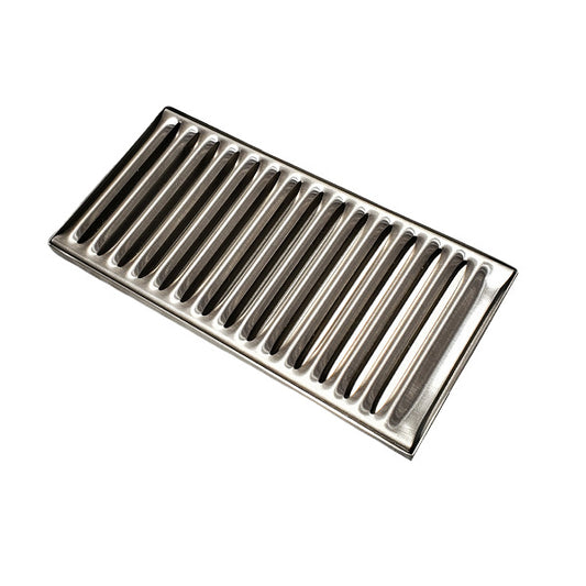 Drip Tray, Stainless Steel, 4″x8″x0.4″, Low Profile, Removable Grate