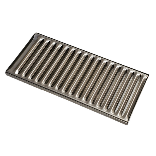 Drip Tray, Stainless Steel, 4″x9″x0.4″, Low Profile, Removable Grate
