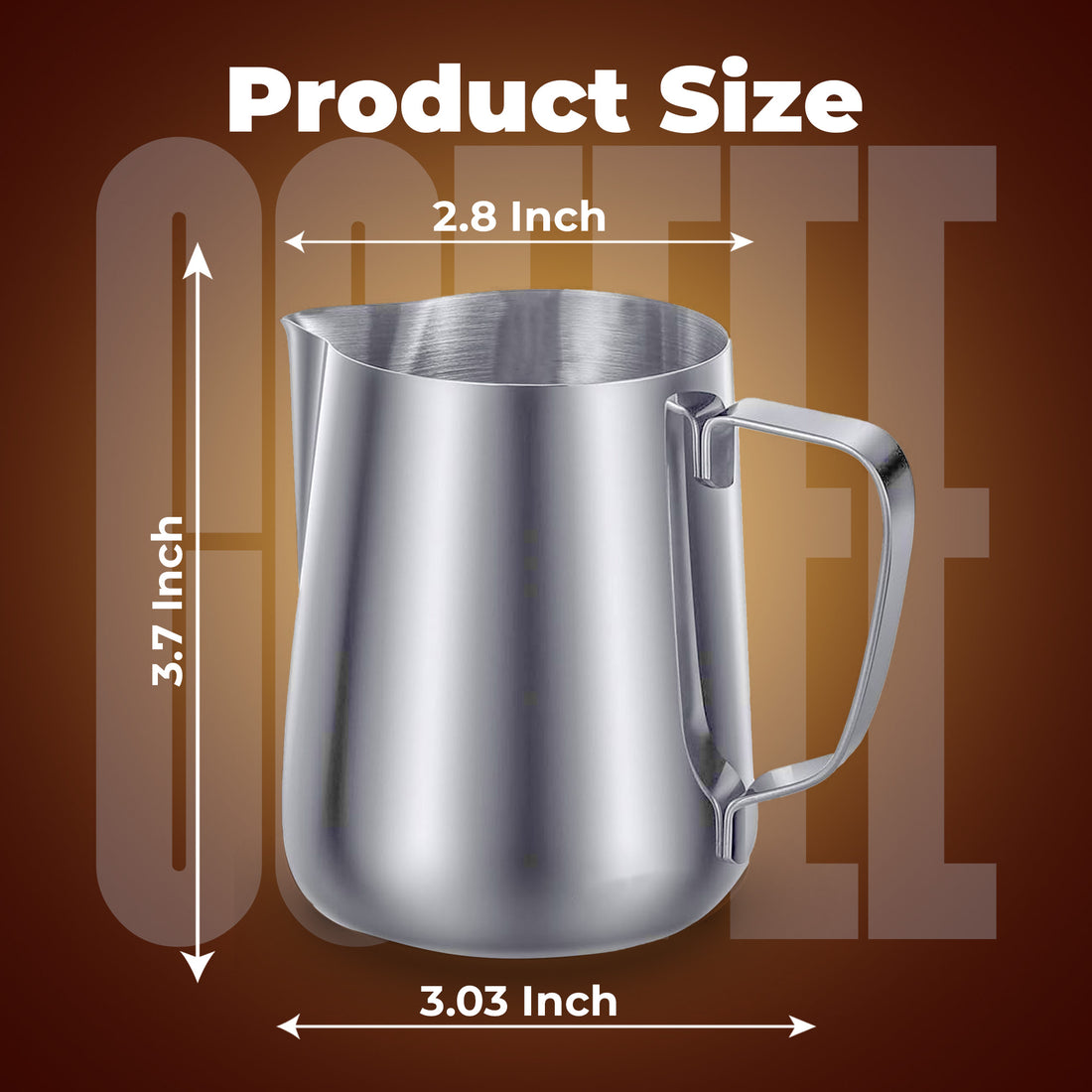 Rattleware 12 oz Macchiato Milk Frothing Pitcher - Stainless Steel Milk Jug for Precision Espresso, Latte, and Cappuccino Art - Barista-Grade Tool for Home, Cafe, and Commercial Use