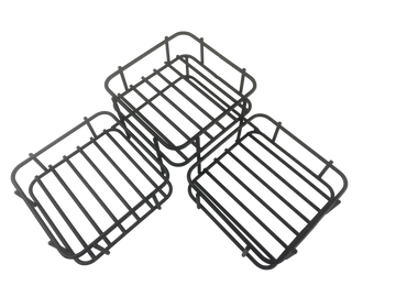 Corner Rack, 13″x13″, 2 Tiers, Square Opening, Black, 86020