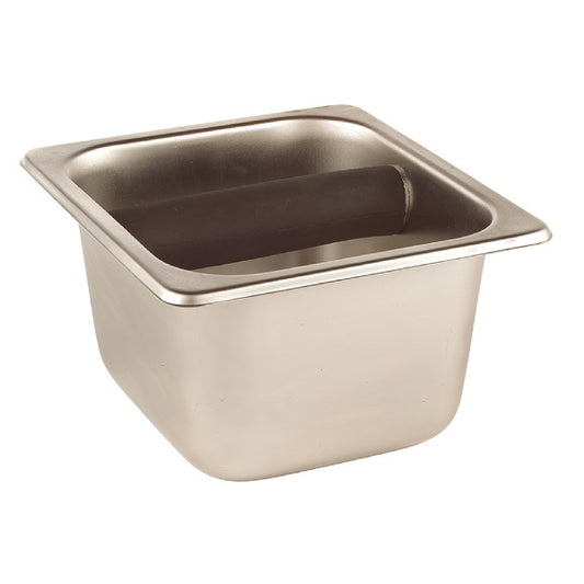 Rattleware 6" x 5.5" x 4" Heavy-Duty Knock Box - All-Stainless Espresso Puck Disposal for Baristas – Welded Bar, Durable & High-Performance