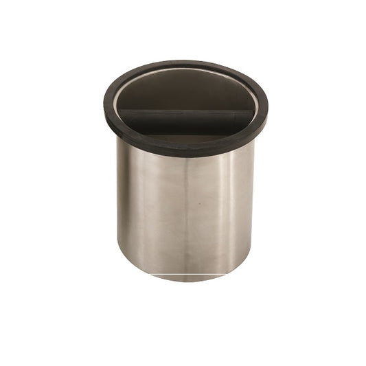 Knock Box, Round, 6.25″x7.25″, Stainless Steel, 25201