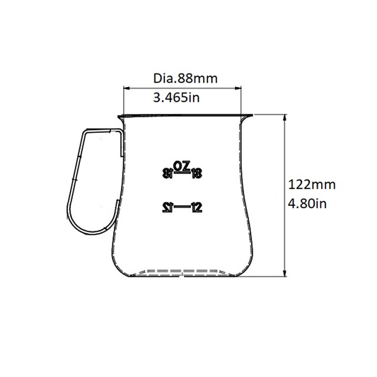 25 oz Graduated Bell Pitcher, Stainless Steel, 07237