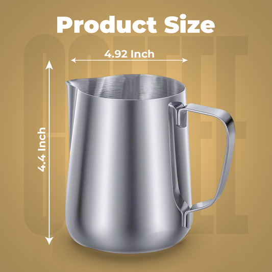 Rattleware - 20 oz Stainless Steel Milk Frothing Pitcher –  Barista Steam Jug for Espresso, Coffee, Cappuccino & Latte Art. Precise Pouring, Durable Handle, Ideal for Cafes & Home Use