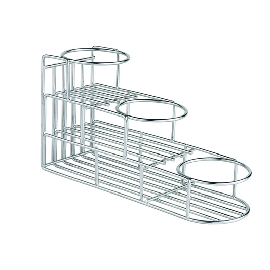 3 Inline Bottle Rack, Stainless Steel Wire, Tiered, 12″x4″x6″, Silver, 81203-S
