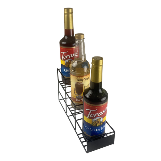 3 Bottle Rack, Wire, Black, 3 Tiers