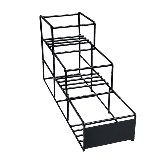 3 Bottle Rack, Wire, Black, 3 Tiers