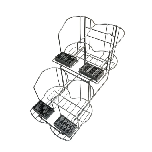 4 Airpot Rack, 2 Tiers, with Drip Trays, Black