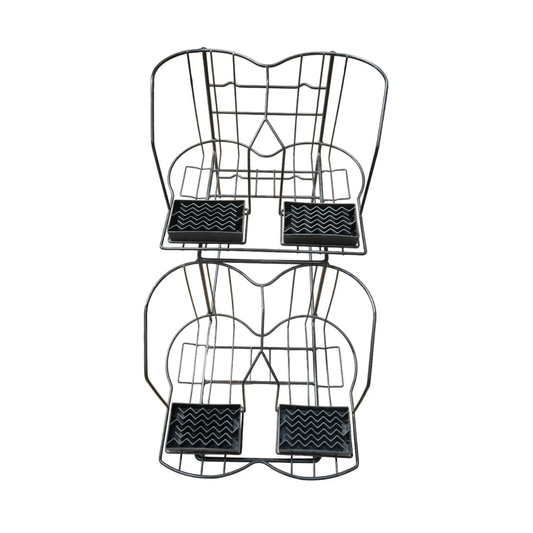 4 Airpot Rack, 2 Tiers, with Drip Trays, Black