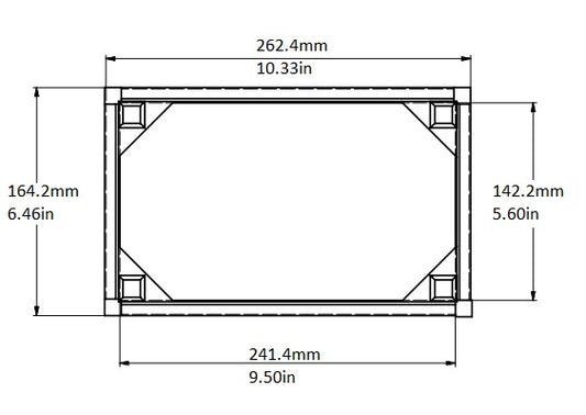 Holder, Stainless Steel, Hammer Finish, for 9″x5.5″x4″ Knock Box