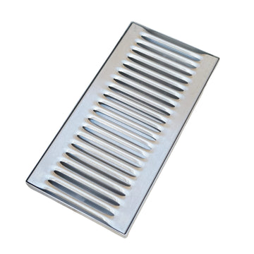Drip Tray, Super Heavy, 5″x10″x.75″, Stainless Steel, Removeable Grate