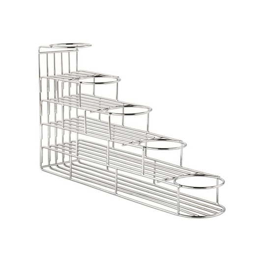 5 Inline Bottle Rack, Stainless Steel Wire, 19″x4″x10″, Silver, Freestanding, 06225-S