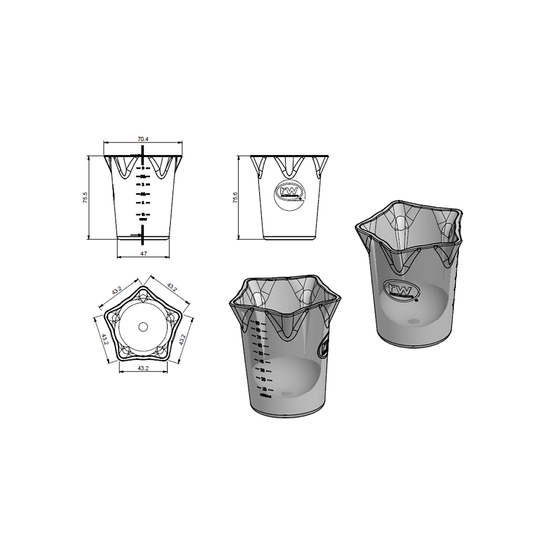 5 Spouted Measuring Pitcher, Amber, Polycarbonate