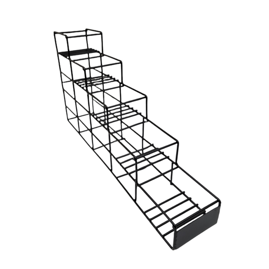 5 Inline Bottle Rack, 21″x4″x11″, Wire, Black, Tiered