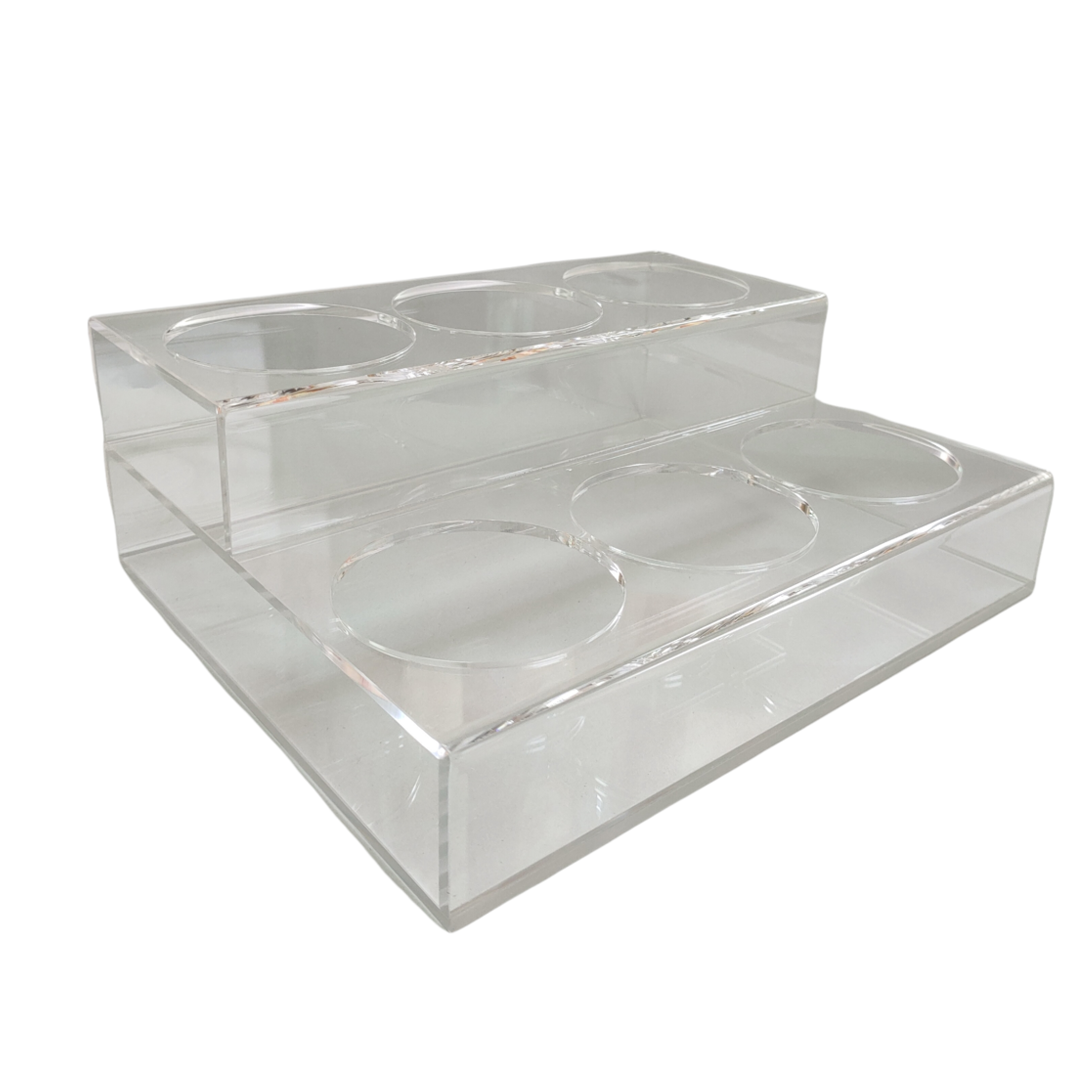 6 Bottle Rack, Acrylic, 12″x10″x4.25″, 2 Tiers, 86206
