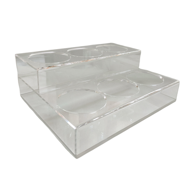 6 Bottle Rack, Acrylic, 12″x10″x4.25″, 2 Tiers, 86206