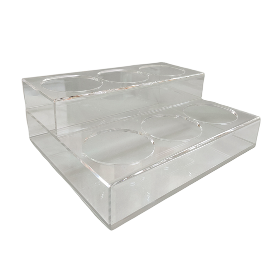 6 Bottle Rack, Acrylic, 12″x10″x4.25″, 2 Tiers, 86206