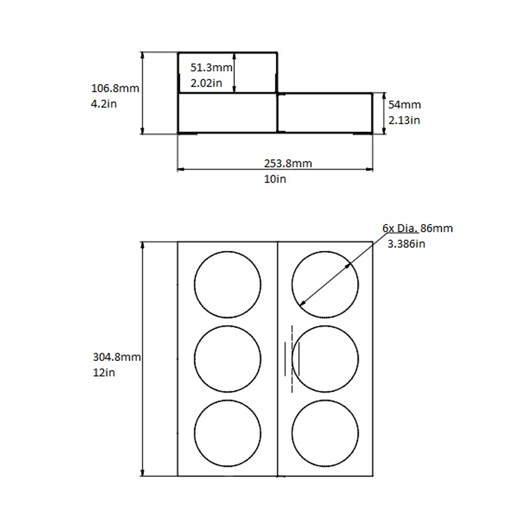 6 Bottle Rack, Brushed Stainless Steel, 2 Tiers