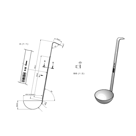 8 oz Ladle, Stainless Steel