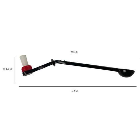 Black Handled Brush with Rotating Head, with Scoop, Double Sided