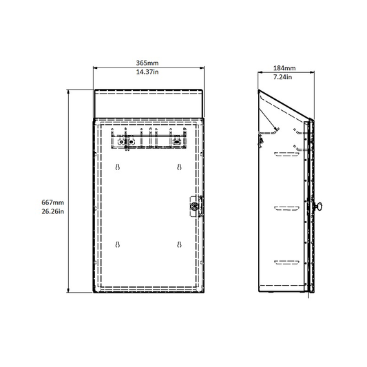 Brush Storage Box, Stainless Steel, Left Hinge