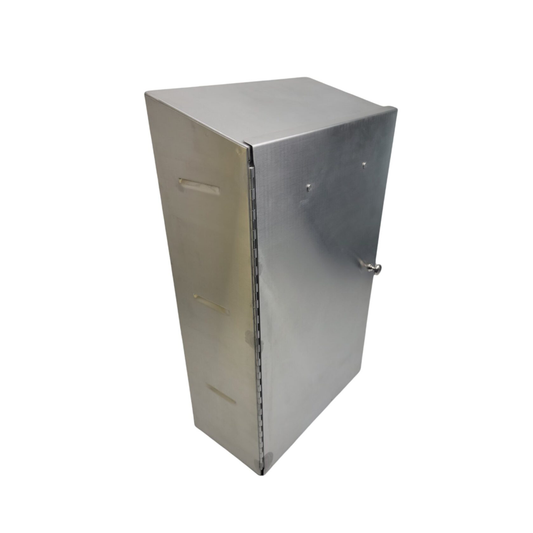 Brush Storage Box, Stainless Steel, Left Hinge