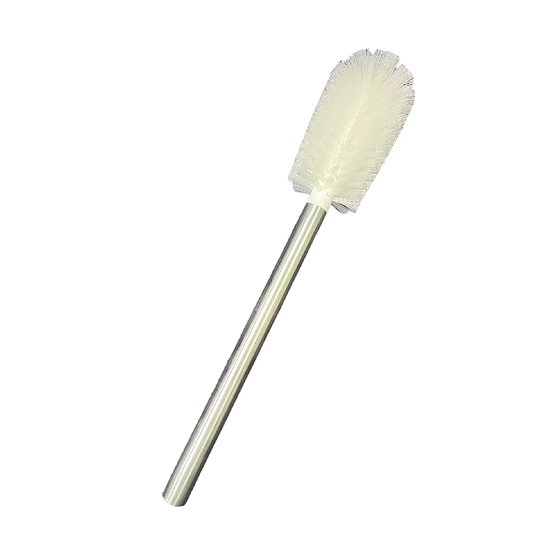 Cleaning Brush, Stainless Steel Handle, White Nylon Bristles