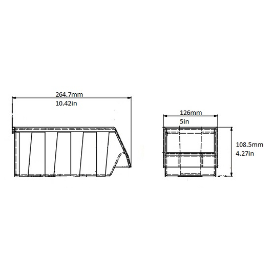 Rattleware Condiment Bins w/Lip, Black, RW929