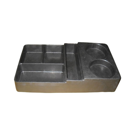 Condiment Caddy, 6 Compartments, Polymer, Black