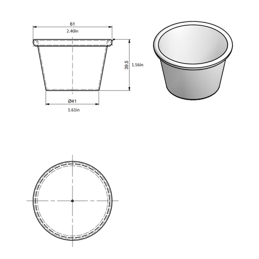 Condiment/Sauce Cup, Stainless Steel, 2oz