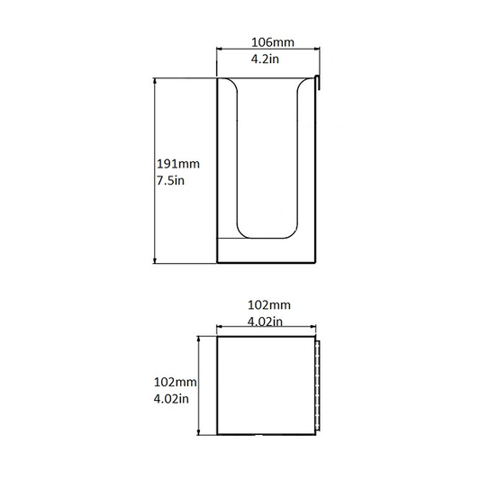 Rattleware Cup/Lid Holder 4″x4″x7.5″ Stainless Steel – 05221S