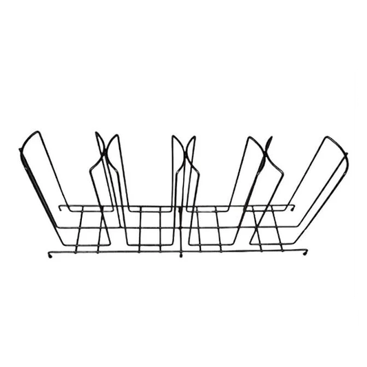 Cup Rack, 4 Sections, Wire, Flat, Black Coated Steel