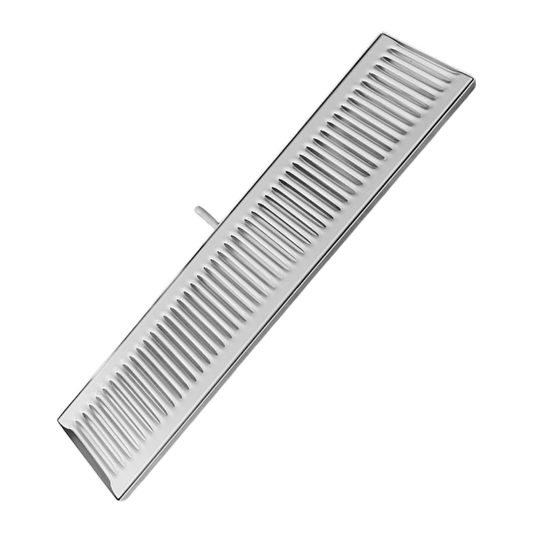 Drip Tray, Stainless Steel, 5″x24″x0.75″, Removable Grate, with Drain