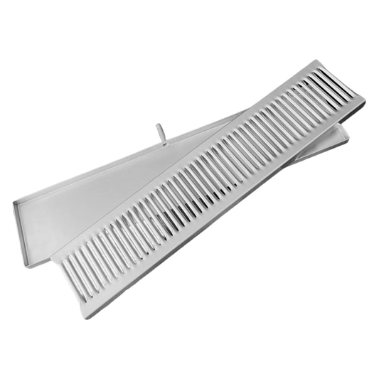 Drip Tray, Stainless Steel, 5″x24″x0.75″, Removable Grate, with Drain