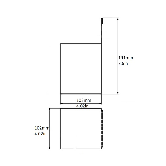 Rattleware Extended Basic Holder 4″x4″x7.5″ Stainless Steel – 05220S