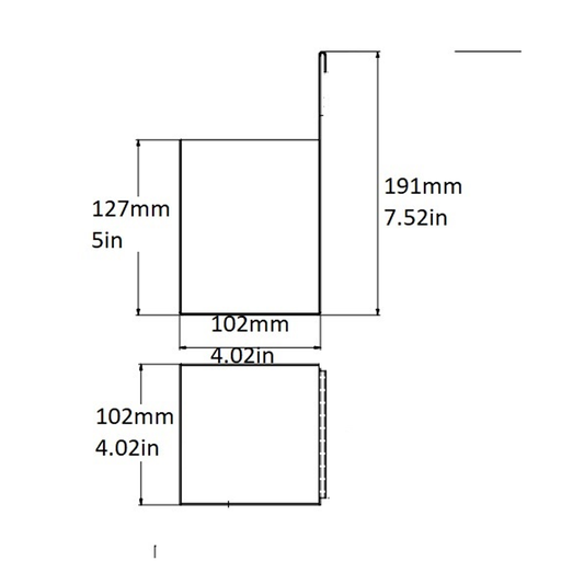 Extended Basic Holder, Stainless Steel, 4″x4″x7″, Hammered Finish, 05220