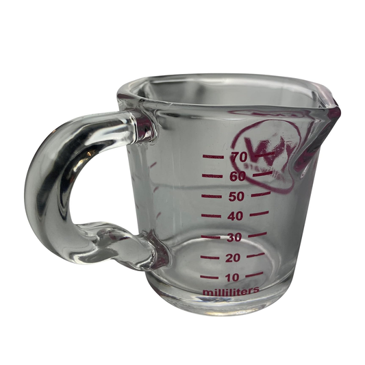 Rattleware 3 oz Espresso Shot Glass Pitcher with Pink Marking– Genuine Barista Measuring Cup with Graduations in ml & oz – High-Volume, Commercial-Grade for Swift Espresso Pouring & Precision