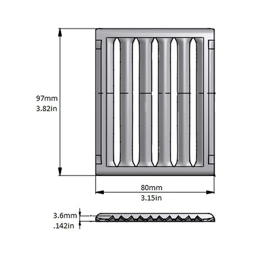 Grid, Drip Tray, Stainless Steel, 3.1″x3.9″