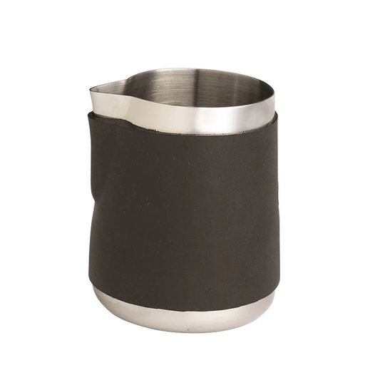 12 oz Stainless Steel Pitcher – Handle-Free, Rubber Shell, NSF Style (Model: 27212)