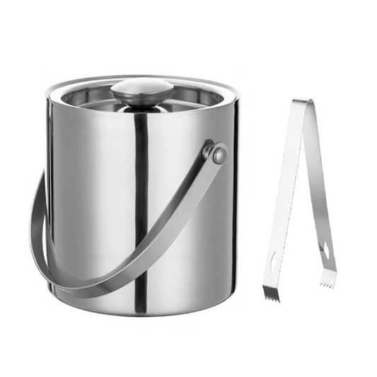 Ice Bin, Stainless Steel, 2L (Approx .5 Gallon), with Tongs