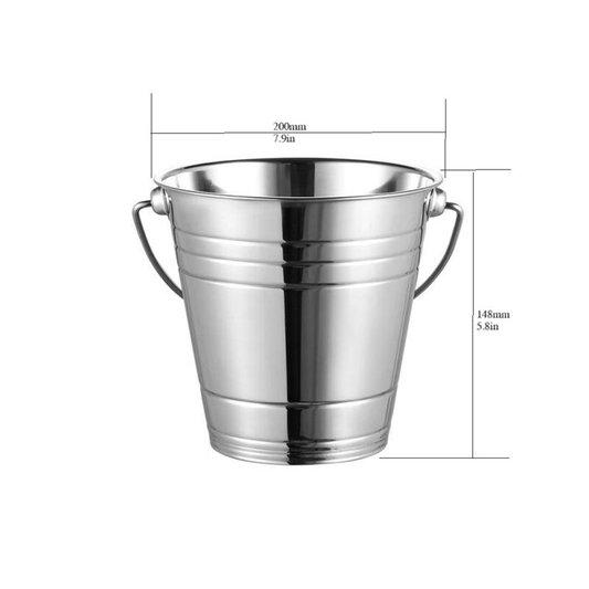Ice Pail, Approx. 4L, Bale Handle, Stainless Steel