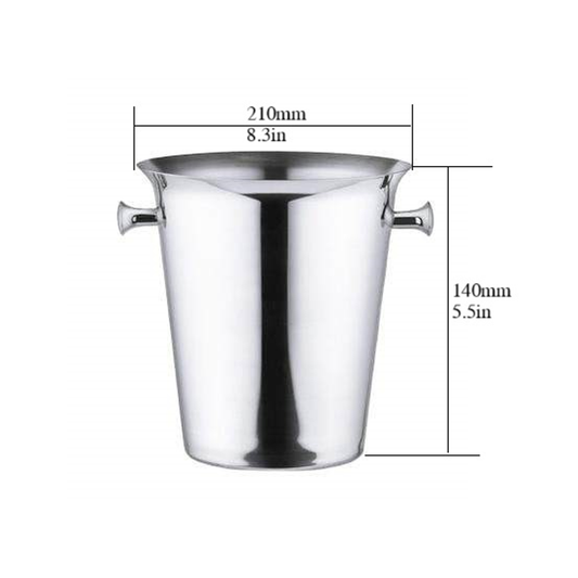 Ice Pail, Approx. 5L, Knob Handles, Stainless Steel