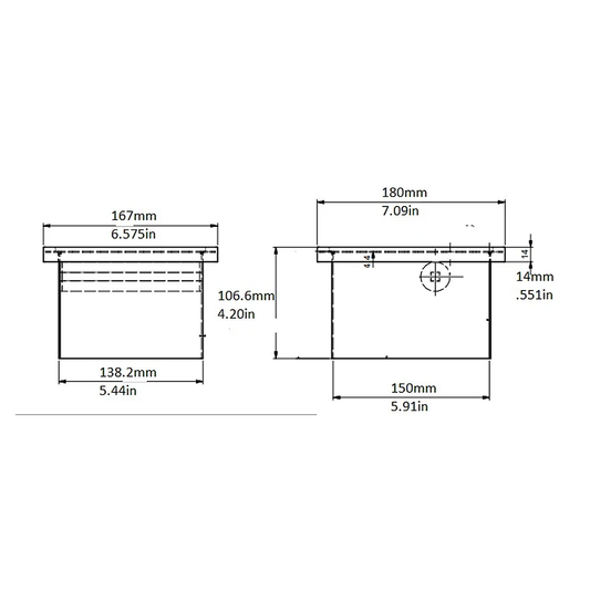 Knock Chute, 6″x5.5″x4″, Stainless Steel, 25102