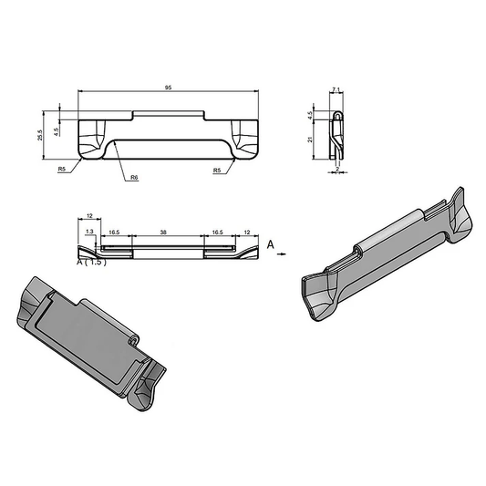 Label Holder, Clear PC