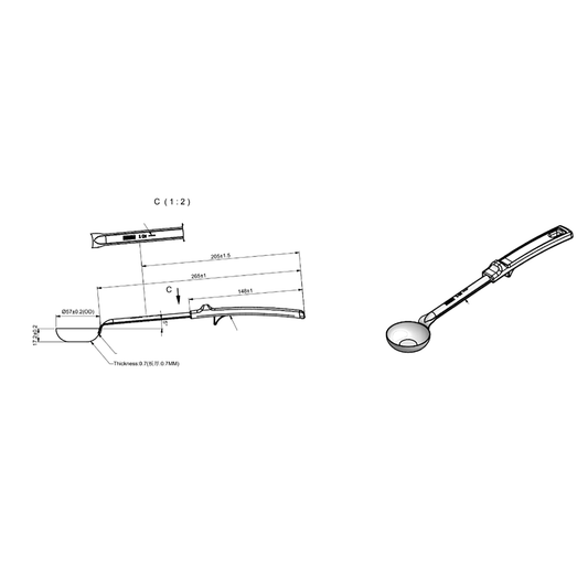 Ladle Spoon, 1oz, Stainless Steel, Black Handle
