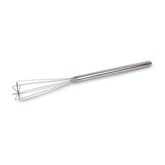 Rattleware 10.5” Long-Handle Silver Espresso Whisk - Perfect Coffee Distribution, Stainless-Steel Triangular Design, Ideal for Commercial & Home Use