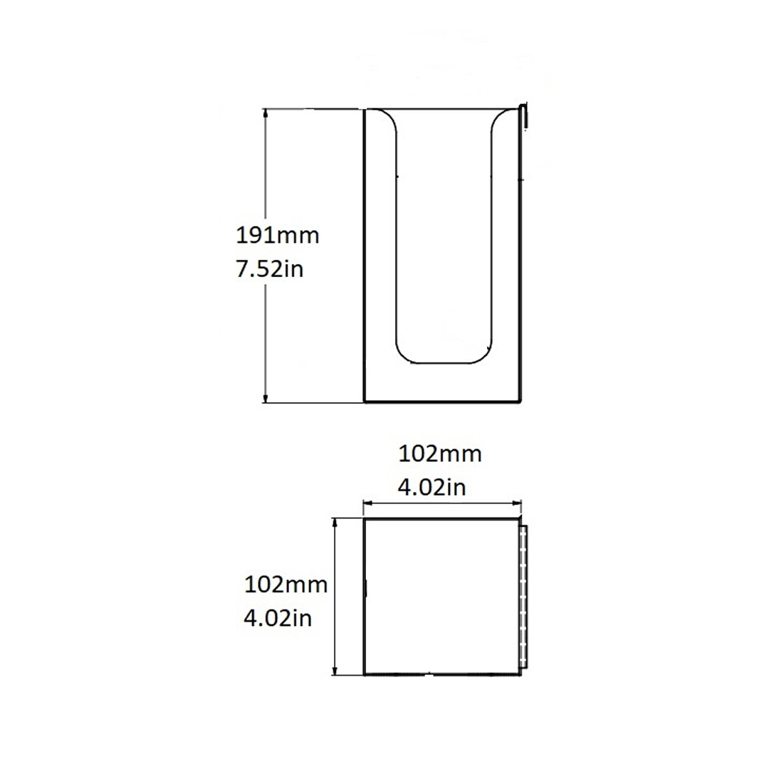 حامل أكواب/أغطية، من الفولاذ المقاوم للصدأ، 4×4×7.5 بوصة، بلمسة نهائية مطروقة، 05221