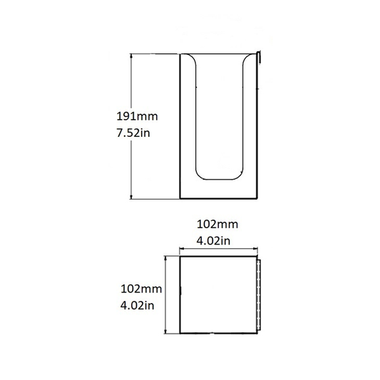 Cup/Lid Holder, Stainless Steel, 4″x4″x7.5″, Hammer Finish, 05221