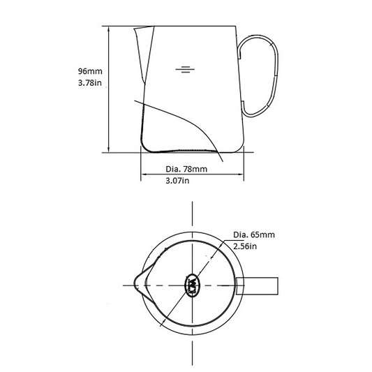 12 oz Stainless Steel Pitcher – Handle-Free, Rubber Shell, NSF Style (Model: 27212)