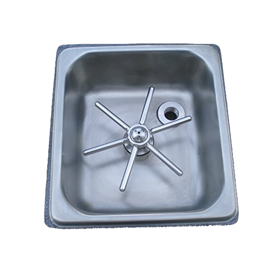 Pitcher Rinser, Stainless Steel, 7″x6.5″x4.5″, 1/6 Sink, with Drain